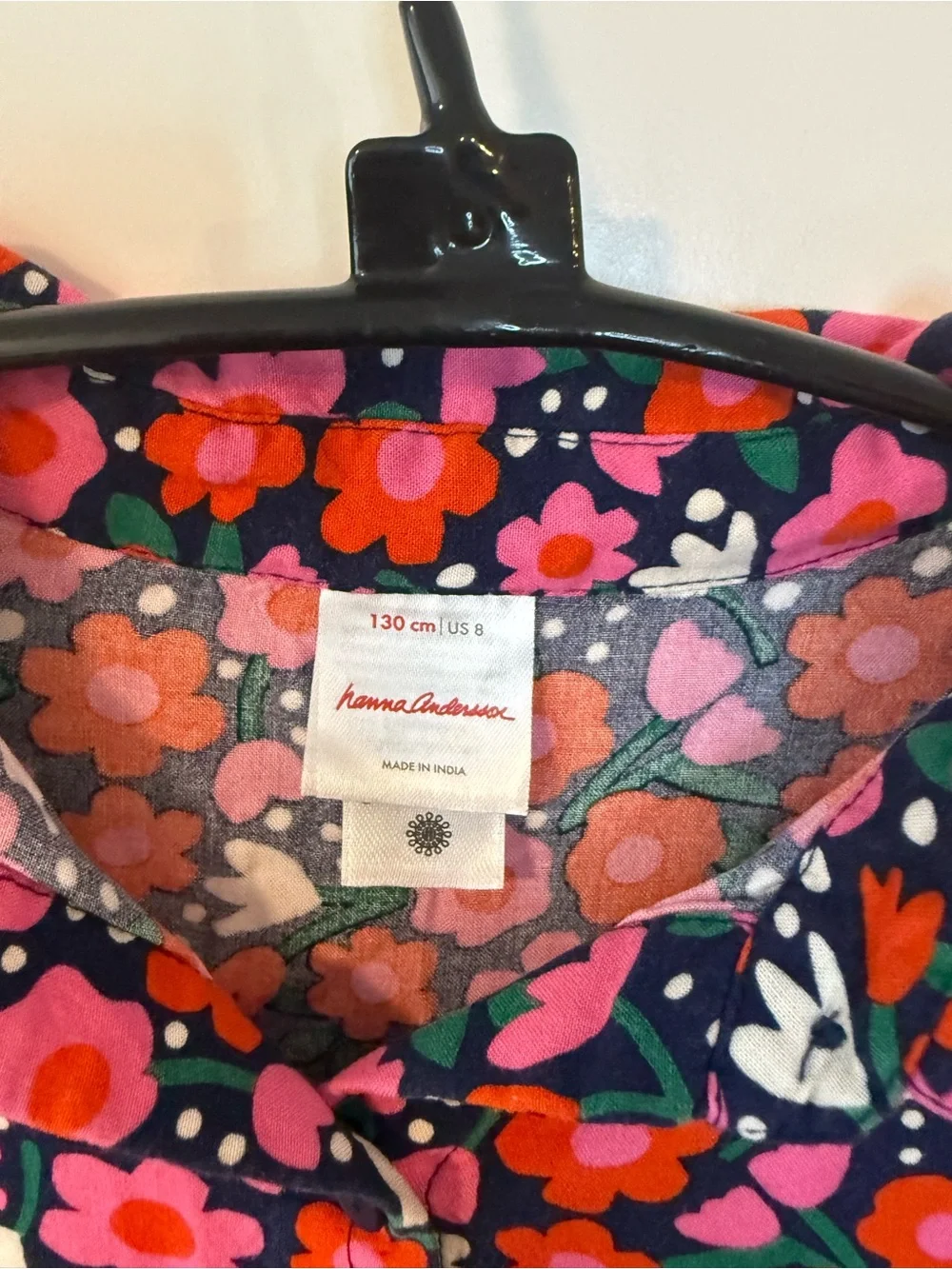 Hanna Anderssson girls  Floral Button-Front Dress in Pink & Red like new size 8